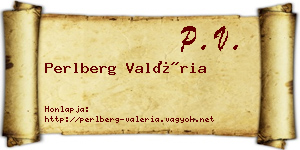 Perlberg Valéria névjegykártya